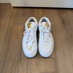 Nike Air Jordan- Women's- Size 11- White with Gold Accents